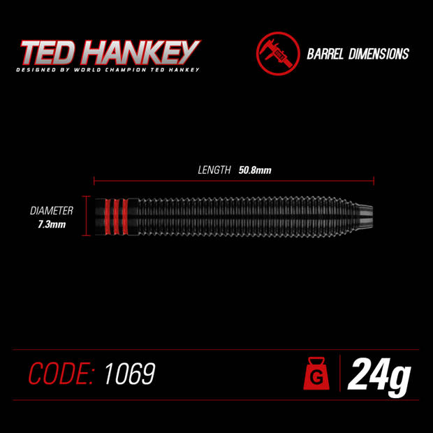 Winmau Ted Hankey steeltip dartpijlen 24gr