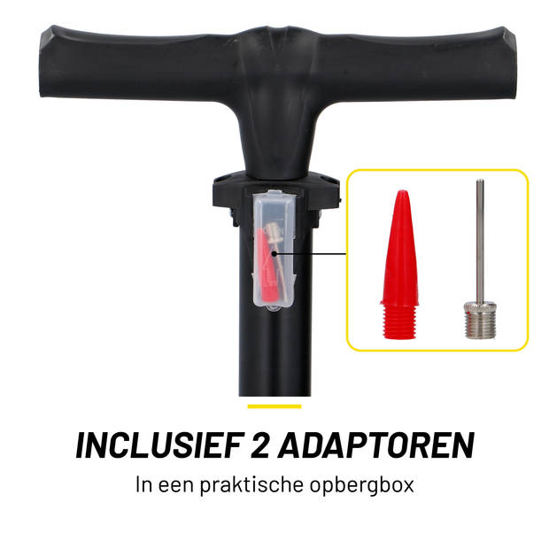 Dunlop Fietspomp met Drukmeter - Fiets Pomp voor Dunlop, Schrader en Frans Ventiel - Staande Pomp Incl. Adaptoren