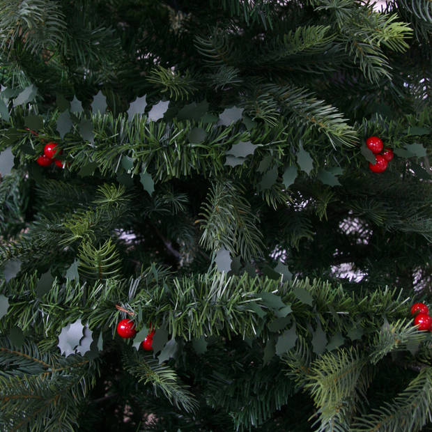 2x Kerst hulst dennen slinger 270 cm - Guirlandes