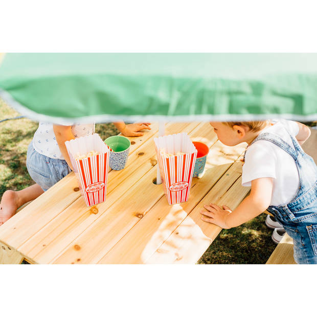 Plum kinder picknicktafel met parasol hout