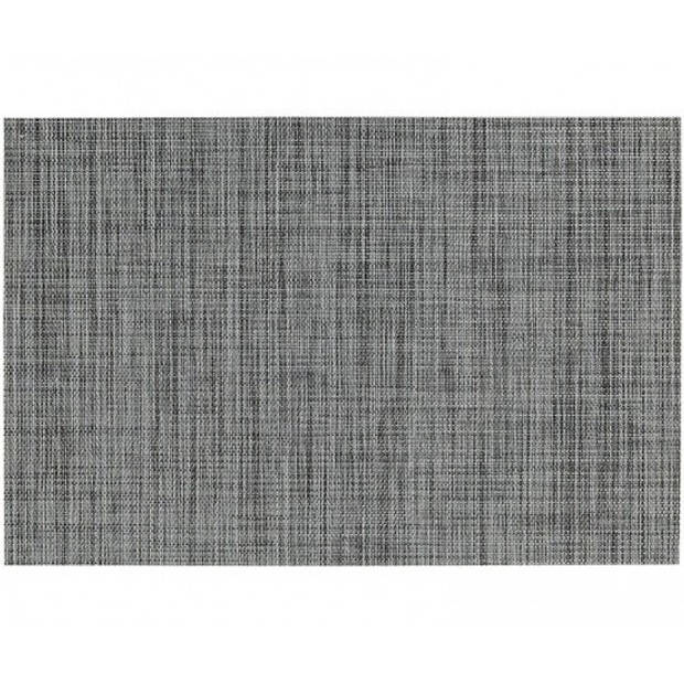 8x Onderlegger met geweven print grijs 45 x 30 cm - Placemats
