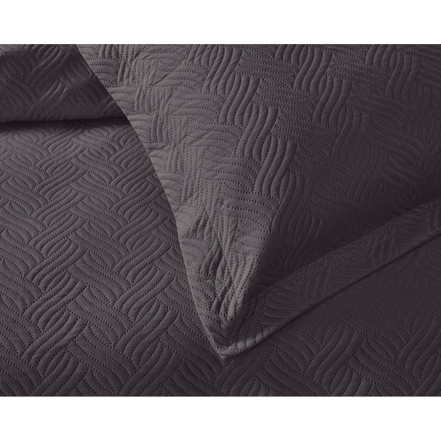 Sleeptime Wave bedsprei - 260x250 cm - antraciet