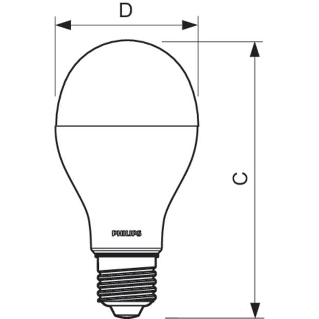 Philips LED lamp E27 18.5-120W 2700K 2000lm Ø69x132mm