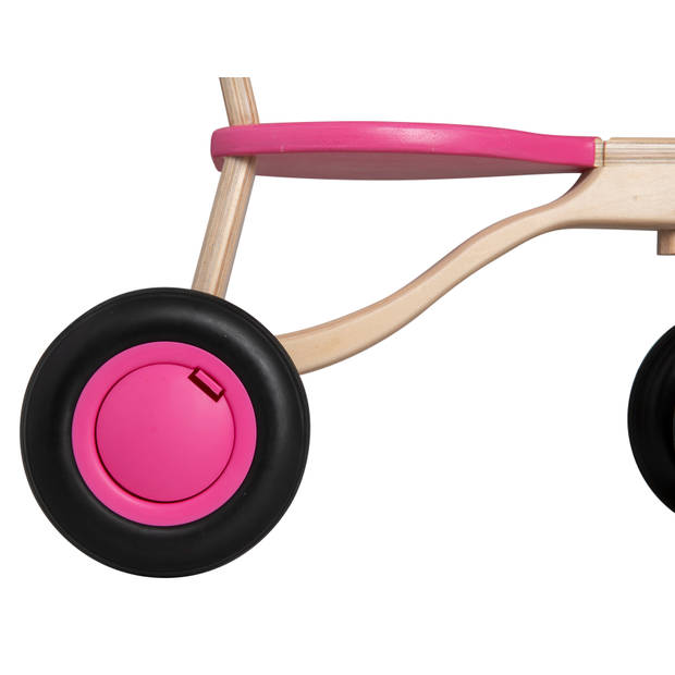 Van Dijk Toys Loopfiets met 4 wielen loopfiets Berken Junior Roze