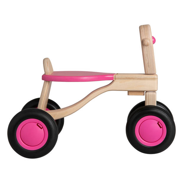 Van Dijk Toys Loopfiets met 4 wielen loopfiets Berken Junior Roze