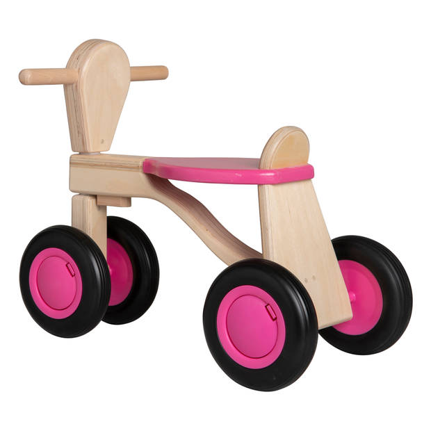 Van Dijk Toys Loopfiets met 4 wielen loopfiets Berken Junior Roze