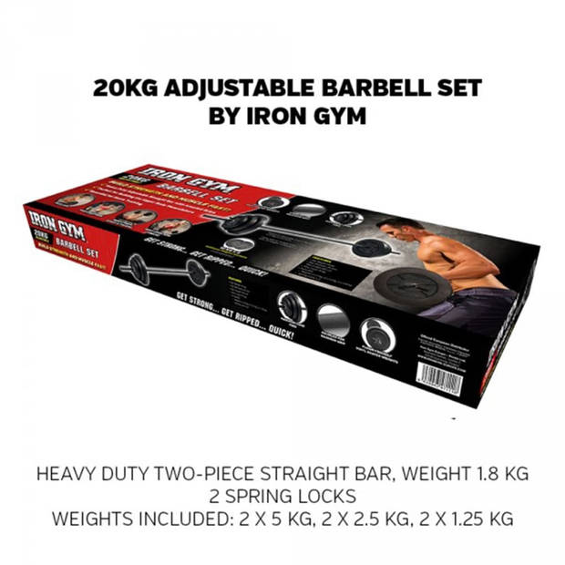 Iron Gym Verstelbare Halter Set 20 kg - 25 mm