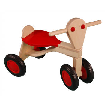 Van Dijk Toys Loopfiets met 4 wielen loopfiets Berken Junior Rood