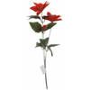 Kunstbloem - kerstster - rood - 66 cm - polyester - Kunstbloemen