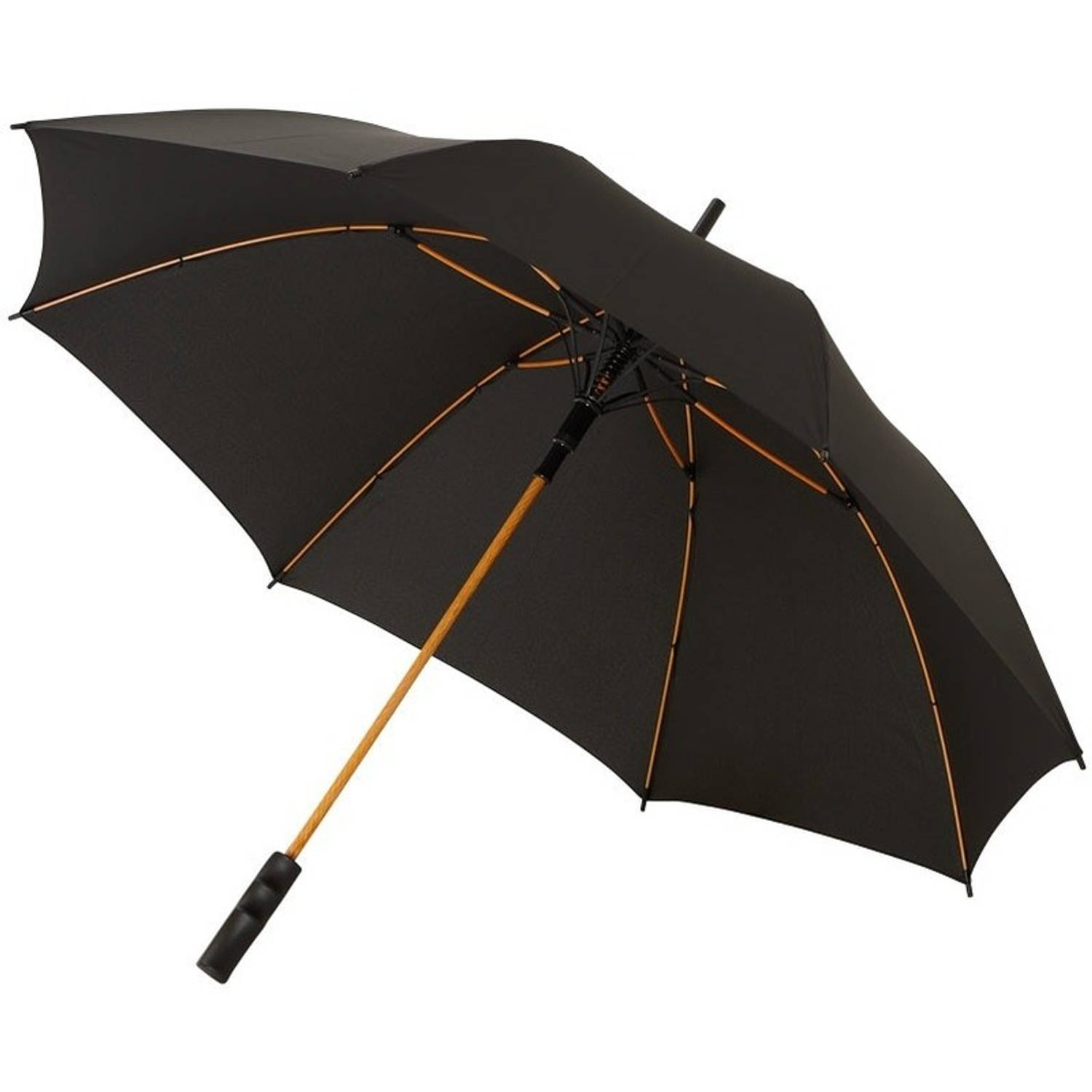 Automatische storm paraplu zwart-oranje 58 cm