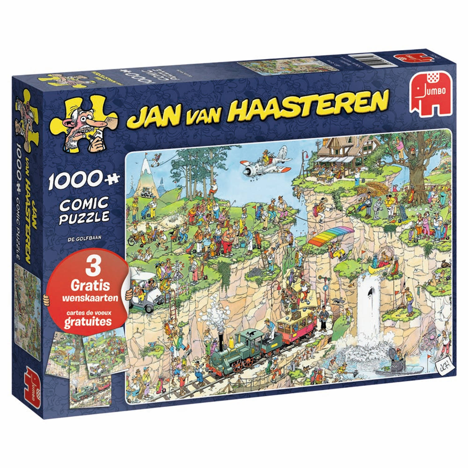 Jan van Haasteren puzzel golfbaan + 3 gratis wenskaarten 1000 stukjes | Blokker