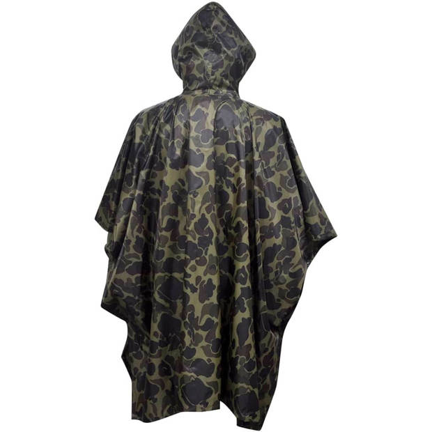 Regenponcho voor kamperen/wandelen leger waterdicht camouflage