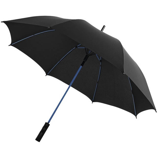 Automatische zwart/blauwe stormparaplu 58 cm - Paraplu's