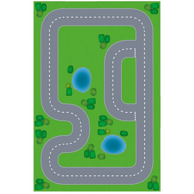 Speelgoed autowegen stratenplan racecircuit + race auto set 8 st - Speelkleden