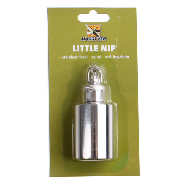 MacGyver heupfles Little Nip RVS 29 ml zilver 15 cm