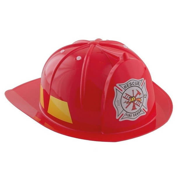 Rode brandweerhelm verkleed accessoire kinderen - Verkleed speelgoed