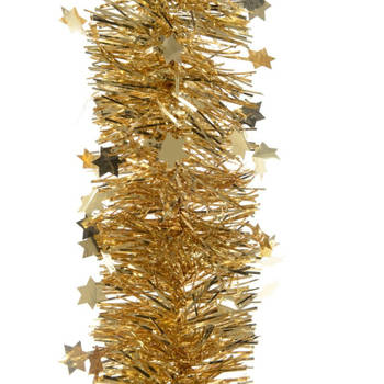 Gouden kerstversiering folie slinger met ster 270 cm