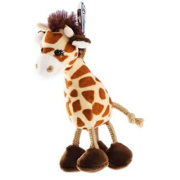 Pluche mini knuffel giraffe sleutelhanger 13 cm - Knuffel sleutelhangers