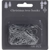 Christmas Decoration kerstbalhaakjes - 100x - zilver - 3,6 cm - Kerstbalhaakjes