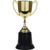 Gouden winnaars beker/cup/bokaal 22 cm met grote oren - Fopartikelen