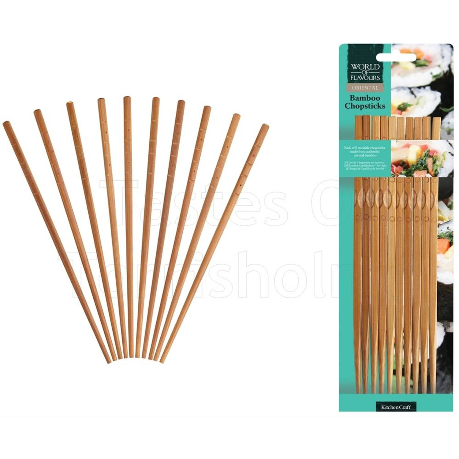 Eetstokjes - Bamboe - Set van 10 - KitchenCraft Oriental