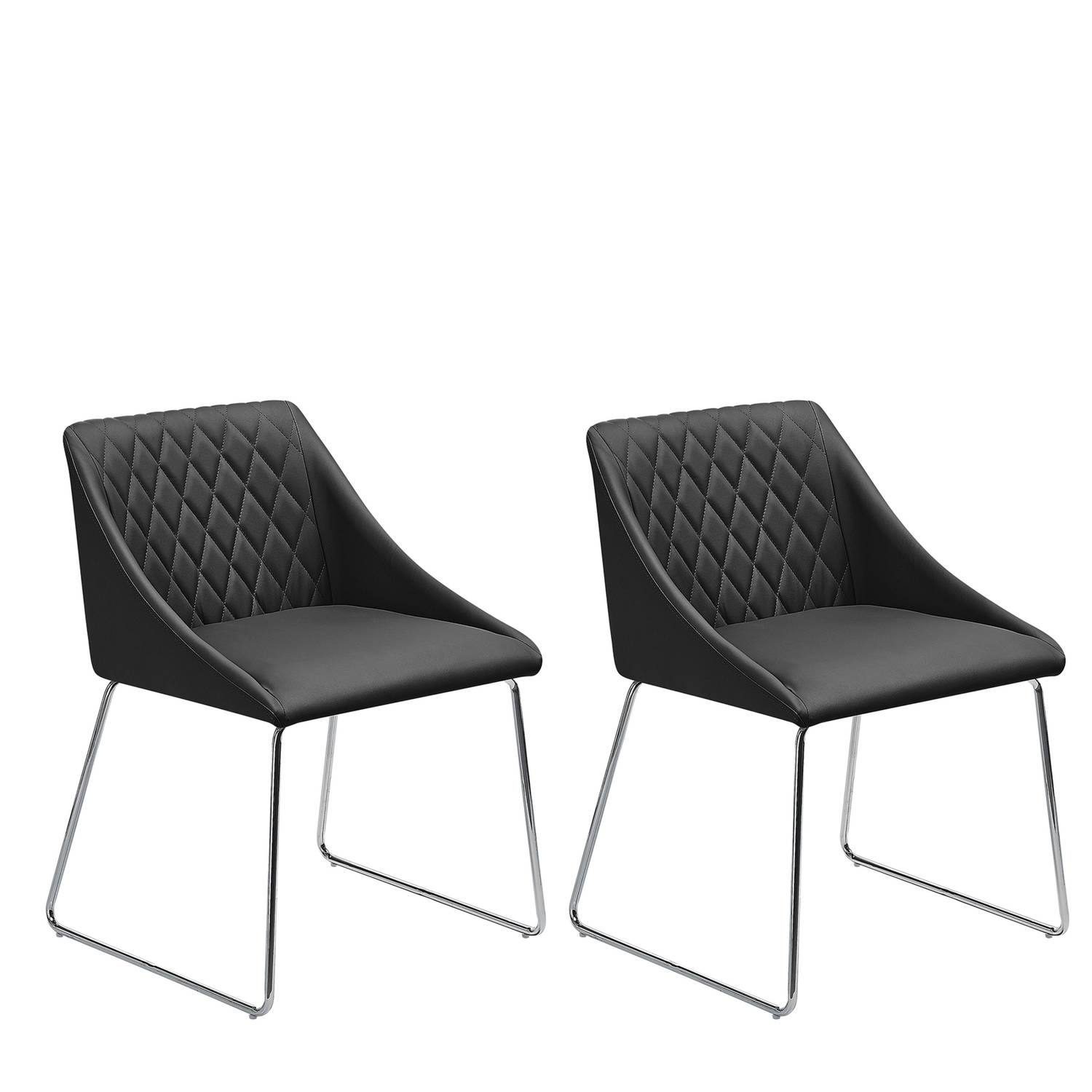 Beliani ARCATA Set van 2 stoelen Zwart