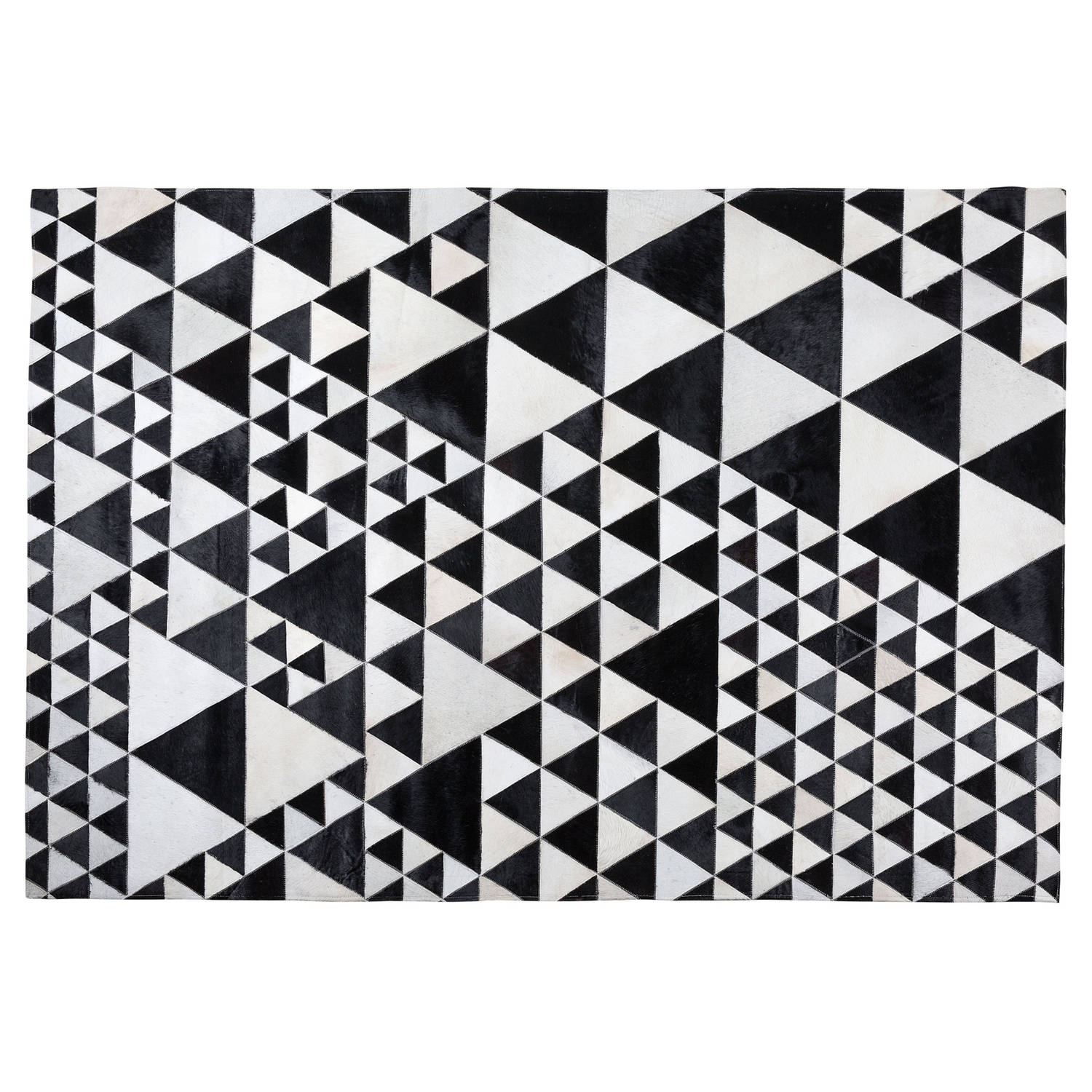 Beliani Tapijt zwart-wit 140x200 cm leer ODEMIS