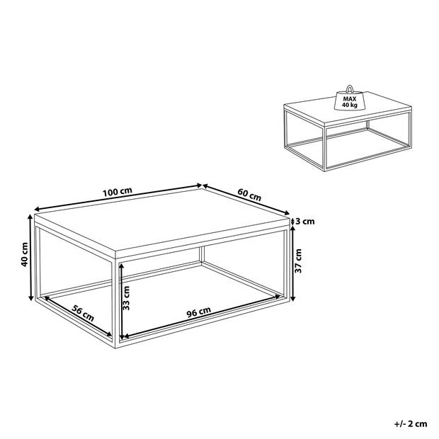 Beliani PROVO - Salontafel-Lichte houtkleur-Teakhout