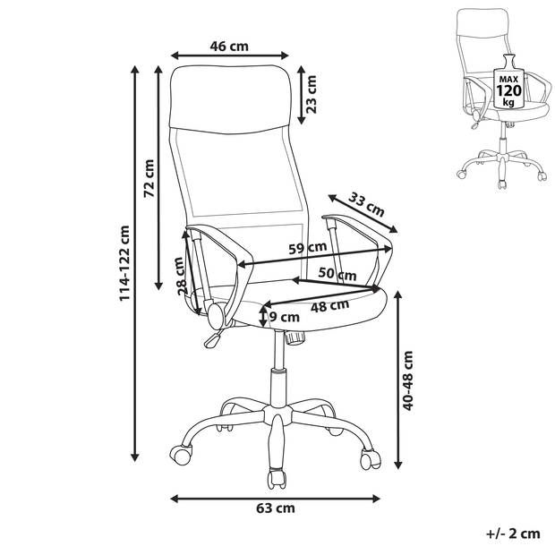 Beliani DESIGN - Bureaustoel-Zwart-Mesh