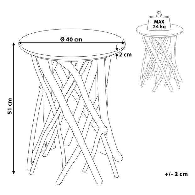 Beliani HOUMA - Bijzettafel-Wit-MDF