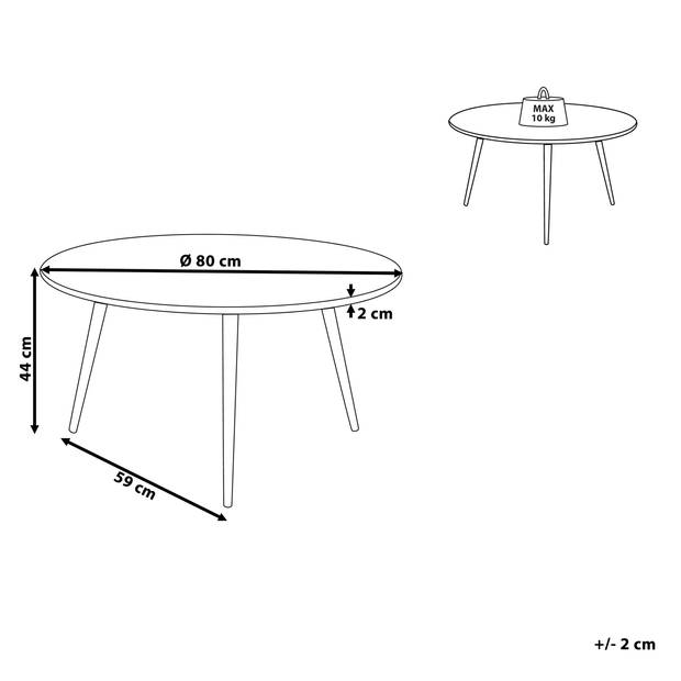 Beliani TENNESSEE - Salontafel-Zwart-MDF