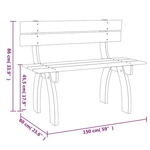 vidaXL Tuinbank 150 cm geïmpregneerd grenenhout