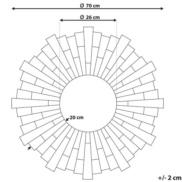 Beliani VIRE - Decoratieve Spiegel-Zilver-MDF