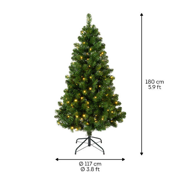 Kunstkerstboom met verlichting 180 cm Imperial Pine groen - Kunstkerstboom