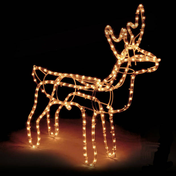 Decorative Lighting 3D rendier lichtslang - 216 lampjes - warm wit - 13x62x61cm hoog