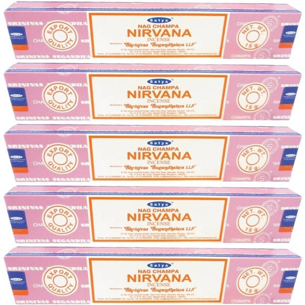 60 Nag Champa wierookstokjes Nirvana 15 gram - Wierookstokjes