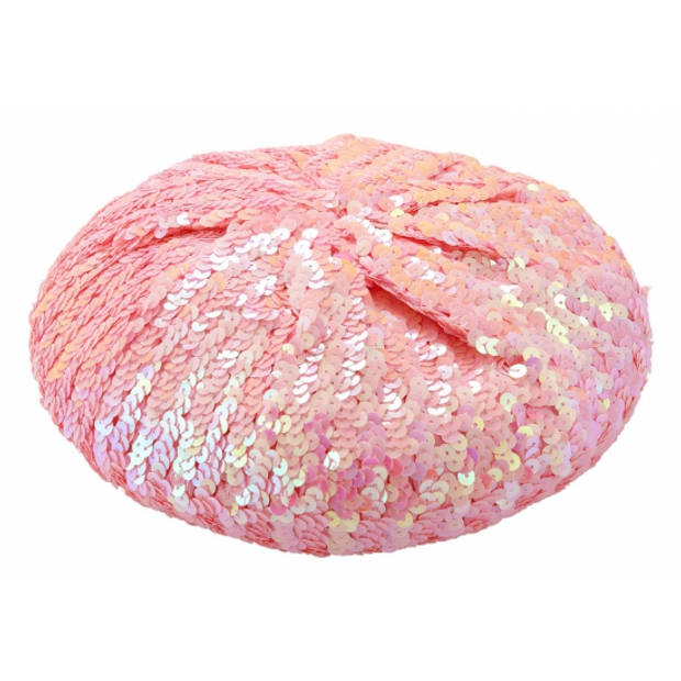 Glitter dames mutsen roze - Verkleedhoofddeksels