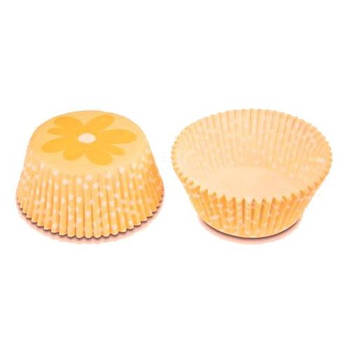 Papieren cupcake vormpjes oranje bloem, set van 50 - Städter