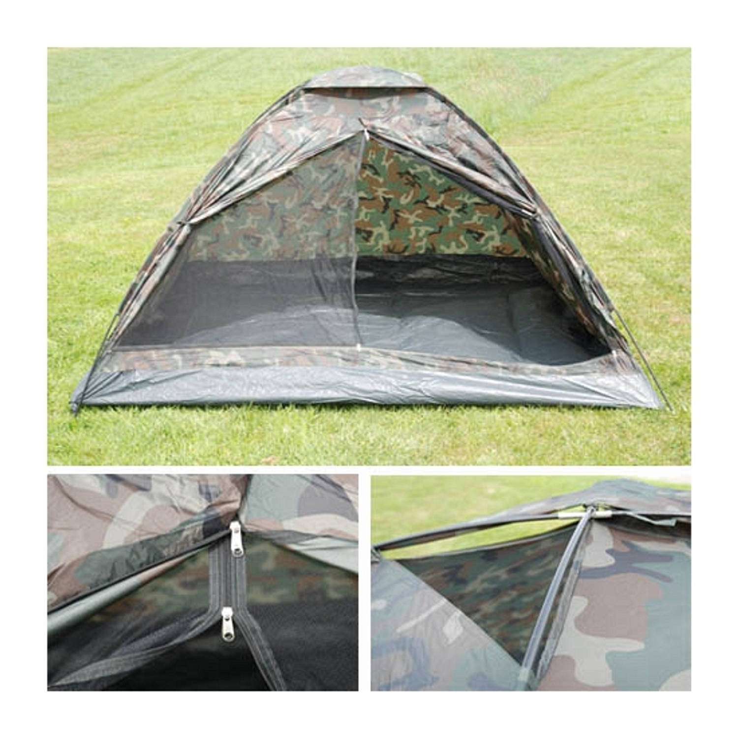 Kampeer Tent Inclusief Haringen Met Camouflage Print 2 Personen - Koepeltenten