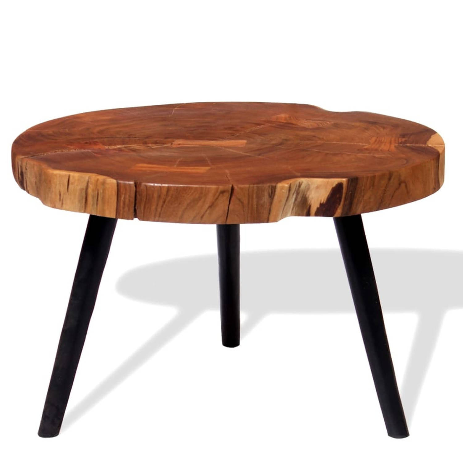vidaXL Boomstam salontafel massief acaciahout (55-60)x40 cm