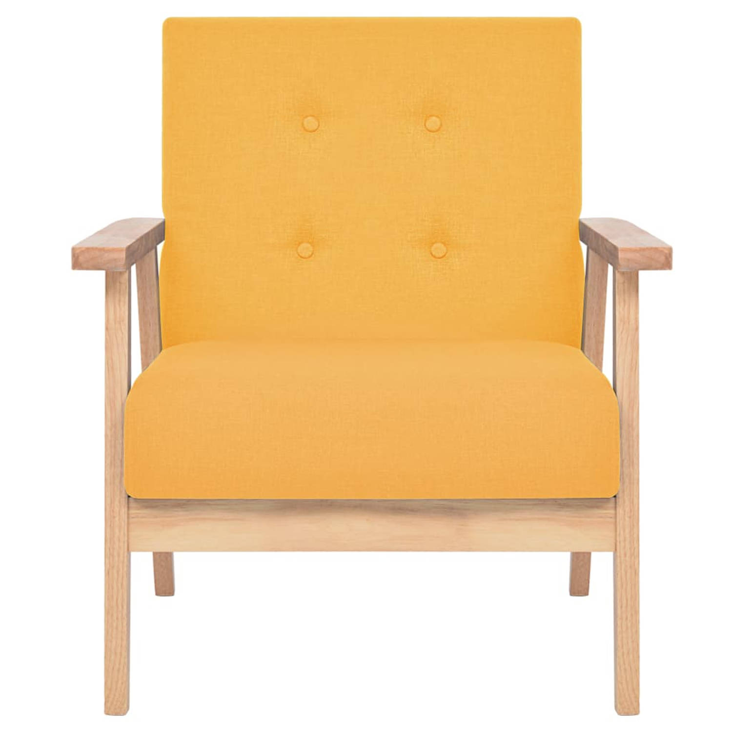 The Living Store Fauteuil Comfort Polyester 64.5 x 67 x 73.5 cm Geel