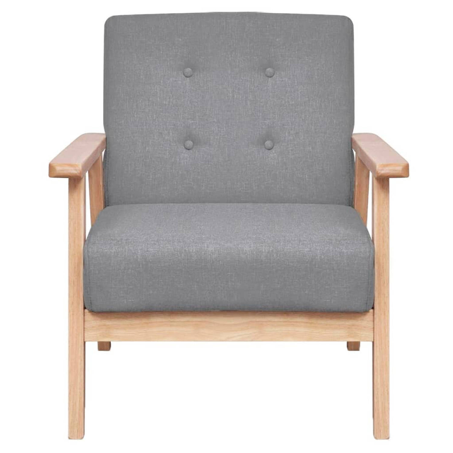 The Living Store Fauteuil stof lichtgrijs - Fauteuil