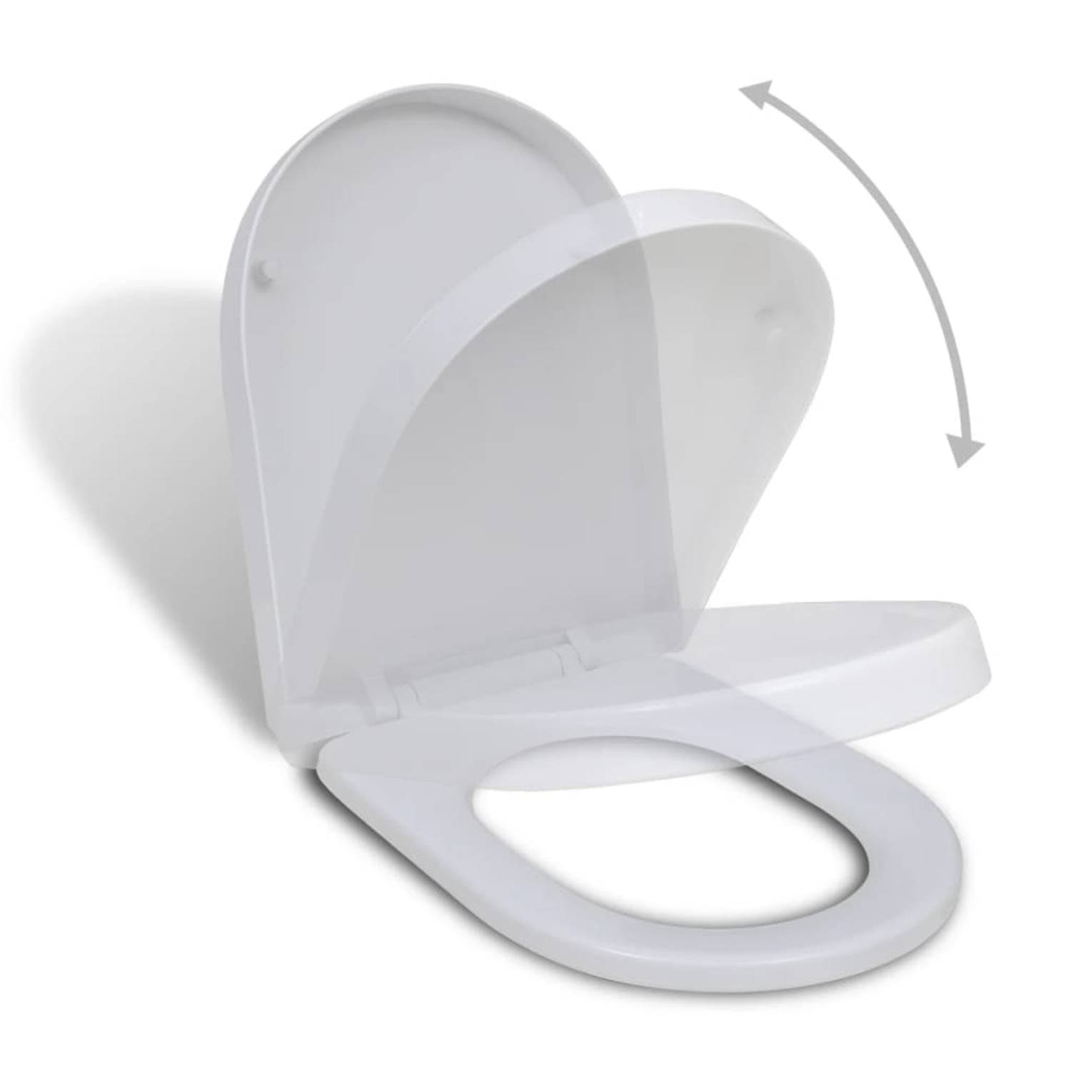 vidaXL Toiletbril soft-close wit vierkant