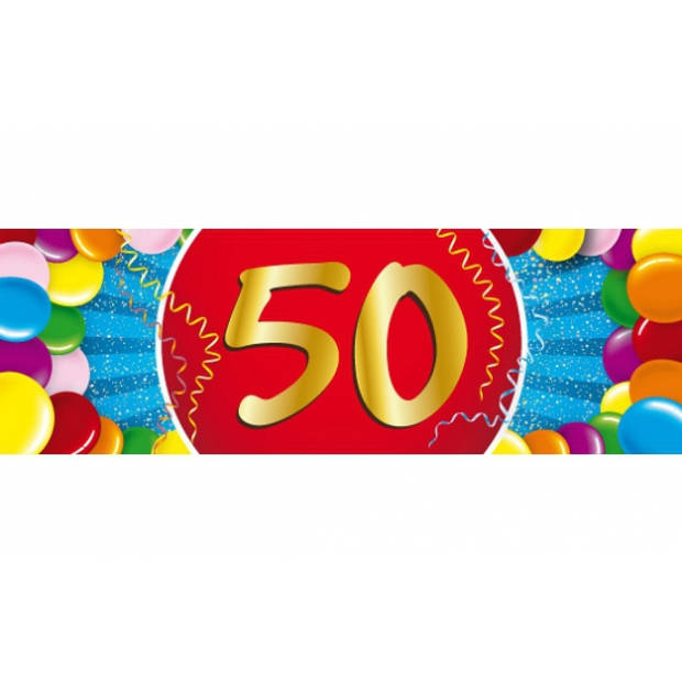 Voordeelset 50 jaar met 2 vlaggenlijnen en ballonnen - Feestpakketten