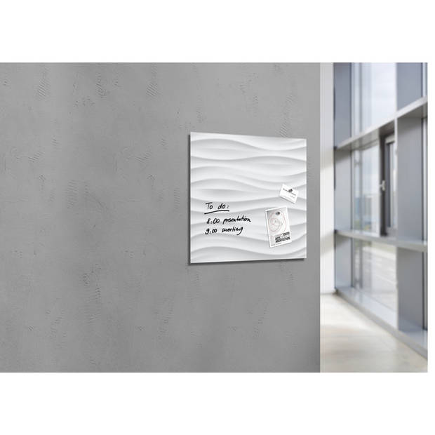 Glasmagneetbord Sigel Artverum 480x480x15mm White Wave