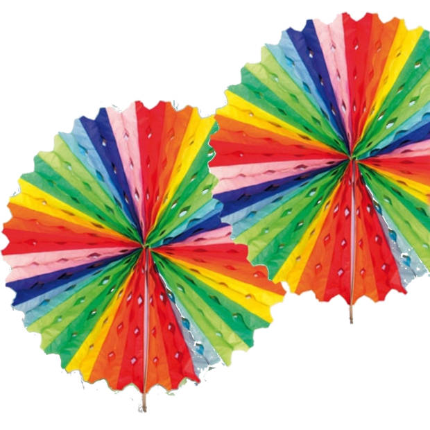 Honeycomb waaiers multi color 45 cm - Hangdecoratie