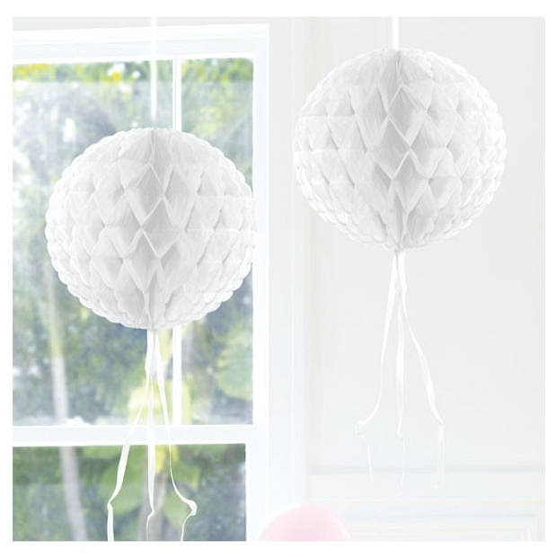 Honeycomb ballen wit 30 cm - Hangdecoratie