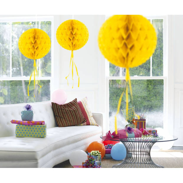 Honeycomb ballen geel 30 cm - Hangdecoratie