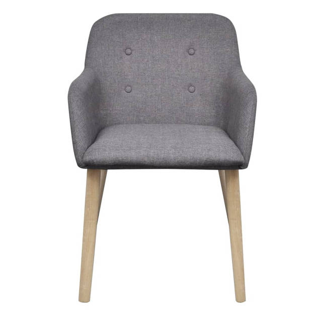 The Living Store Eetkamerstoelen - Set van 4 - Donkergrijs - 52x57x76.5 cm