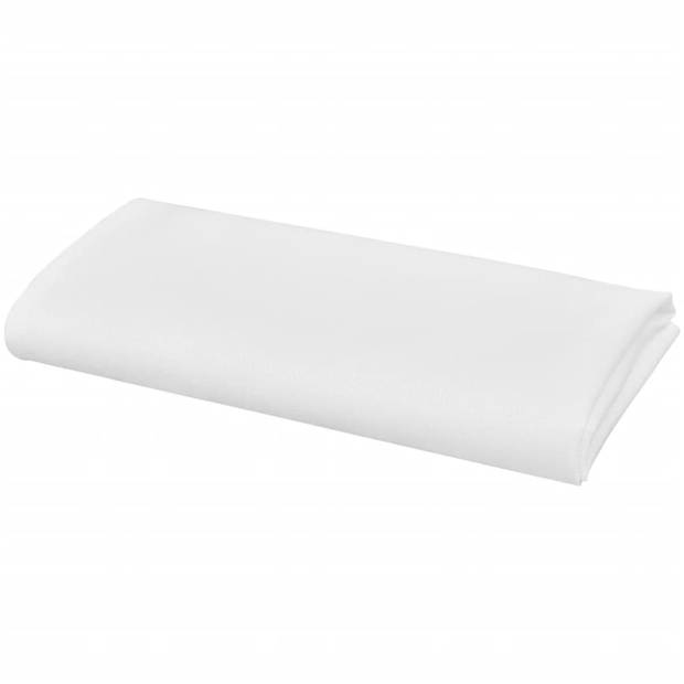 The Living Store Servetten Wit 50x50 - Polyester - 180g - Gezoomde Rand